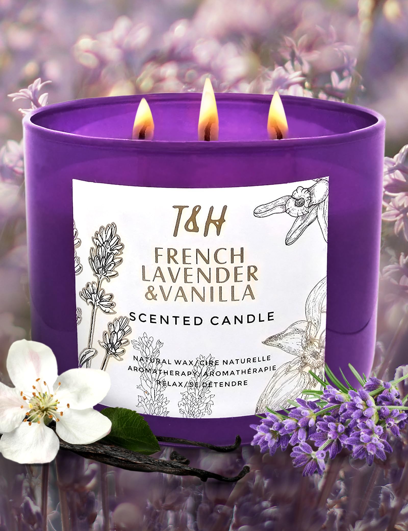 Notes of lavender, vanilla, jasmine, eucalyptus with amber and sandalwood.