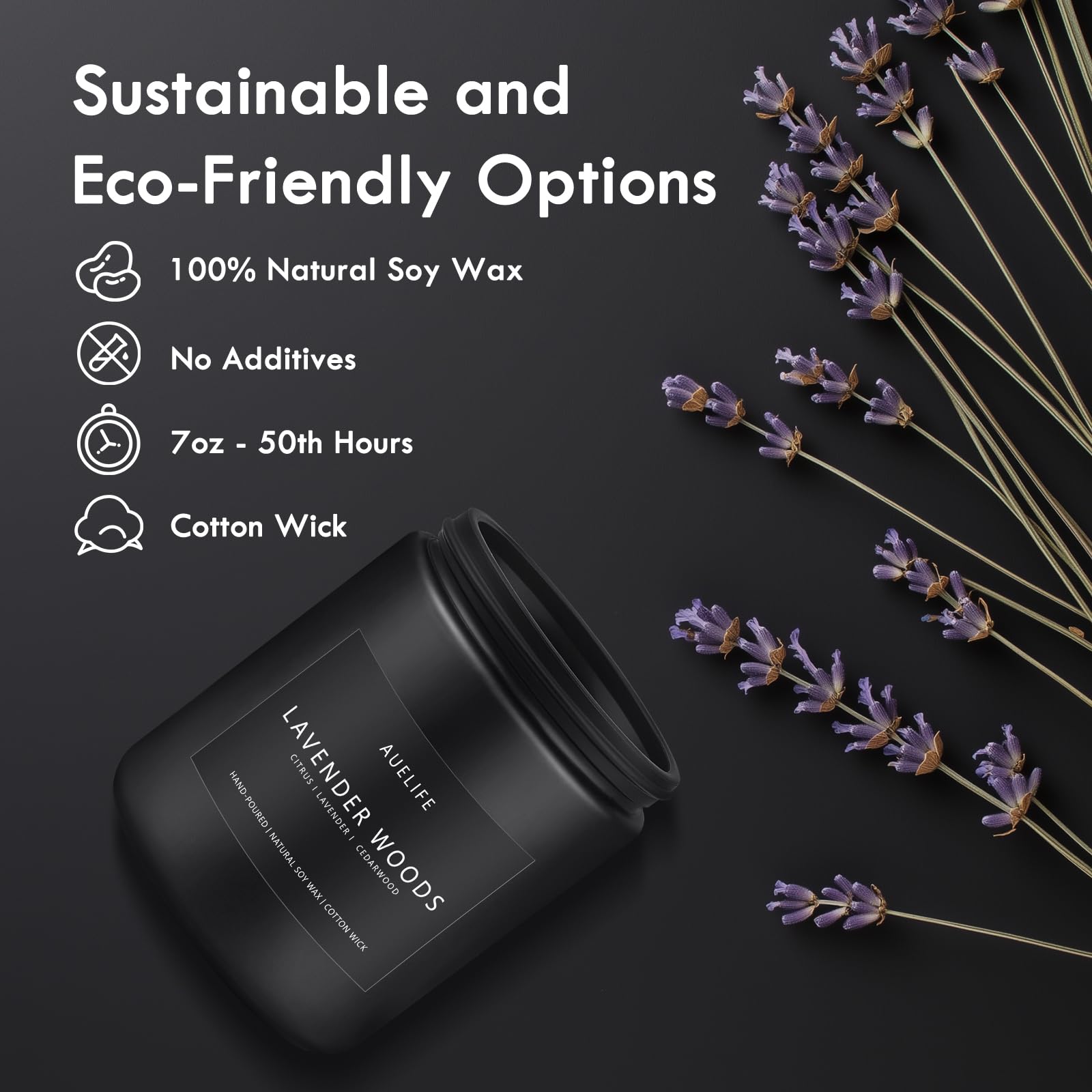 Gift-ready men's candle in a sleek black jar