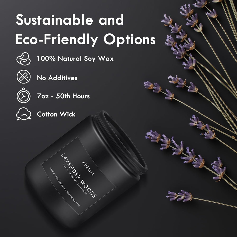 Gift-ready men's candle in a sleek black jar