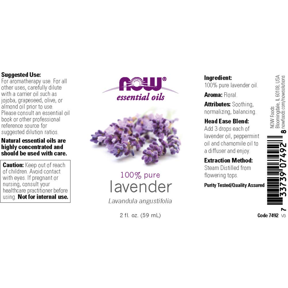 Lavender essential oil bottle with dropper