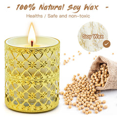 Lavender, sage, and sandalwood rose scented candles