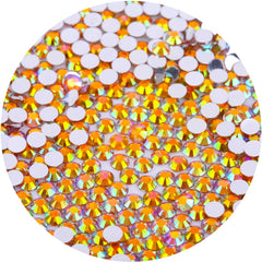 Laviyo 720pcs SS30 flatback rhinestones in orange AB for nails, crafts, and clothing embellishment.