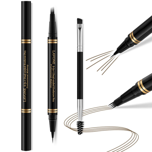 Lavone 4-tip microblading brow pen for natural hair-like strokes