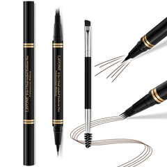 LAVONE Eyebrow Pen 4-tip microblade close-up shows natural hair-like strokes.