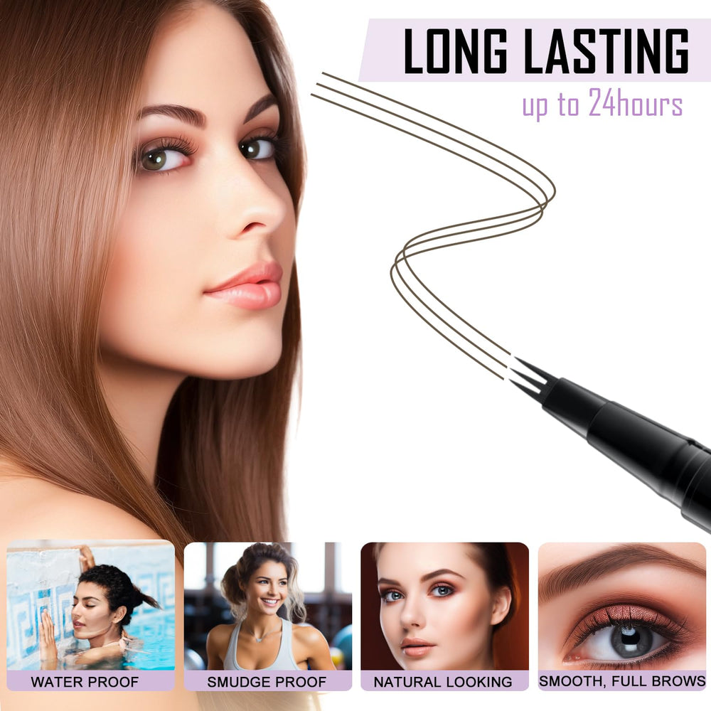 Waterproof and smudge-proof LAVONE brow pen for all-day wear.