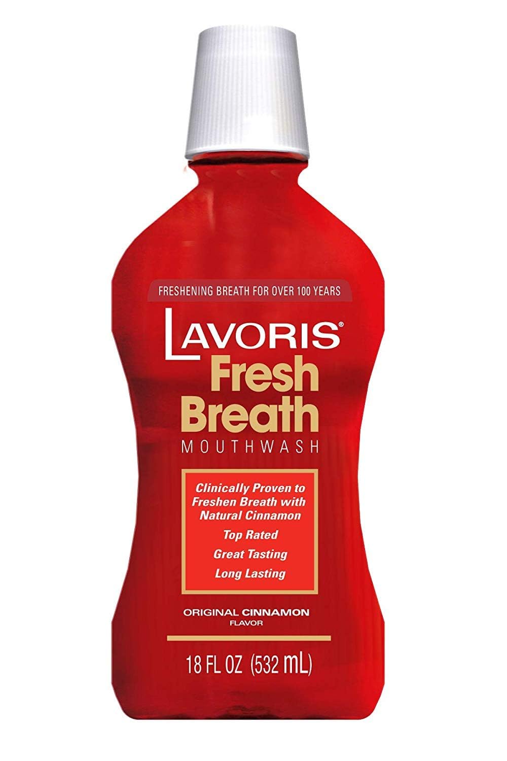 Lavoris Mouthwash Original Cinnamon bottle, 18 oz