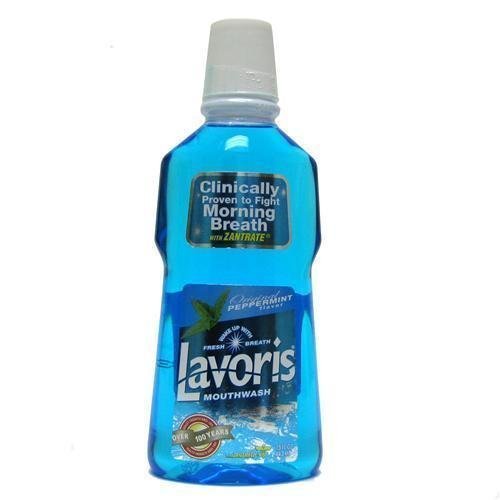 Two bottles of Lavoris Mouthwash Original Peppermint 15 oz (444 ml) – Pack of 2