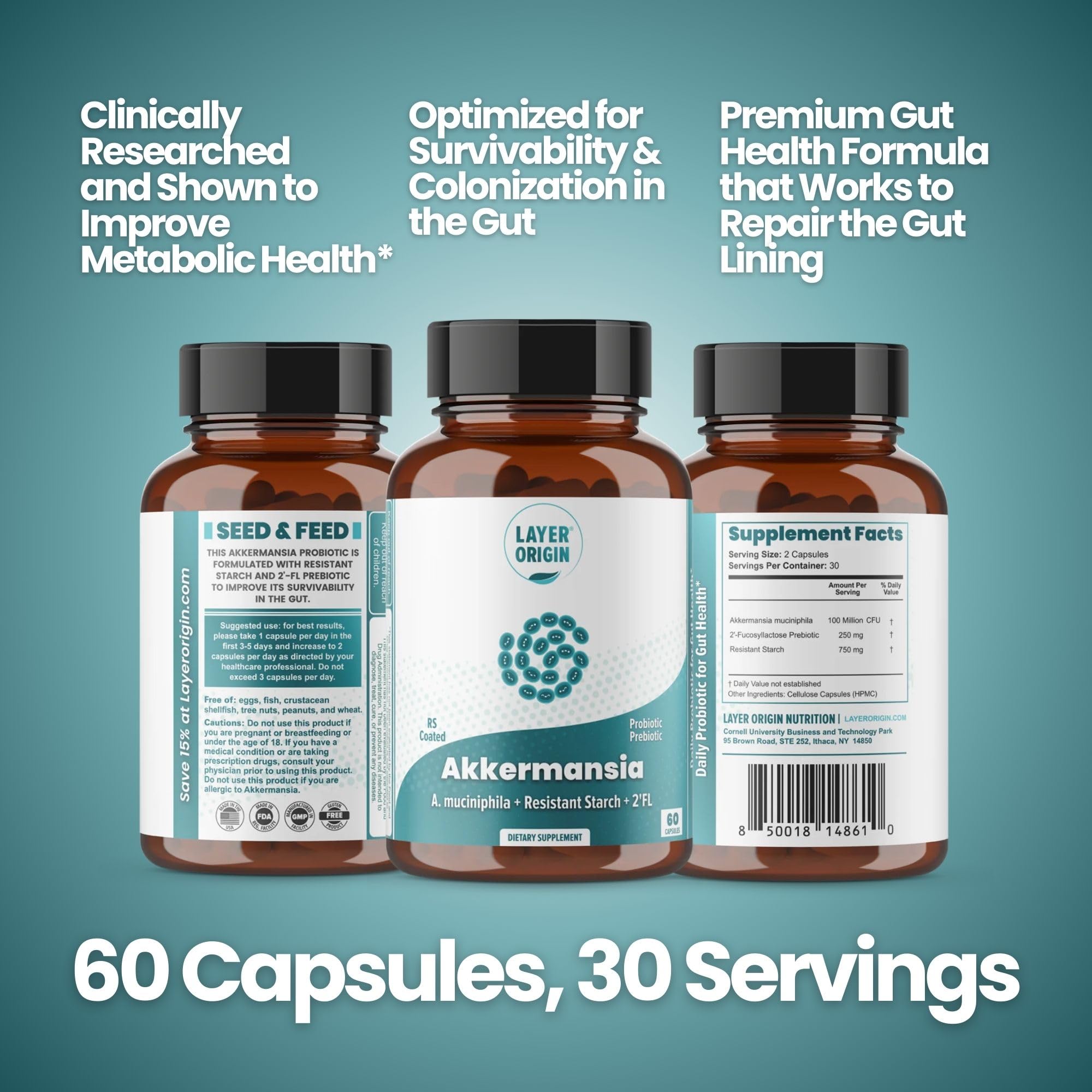 Layer Origin probiotic product packaging and branding