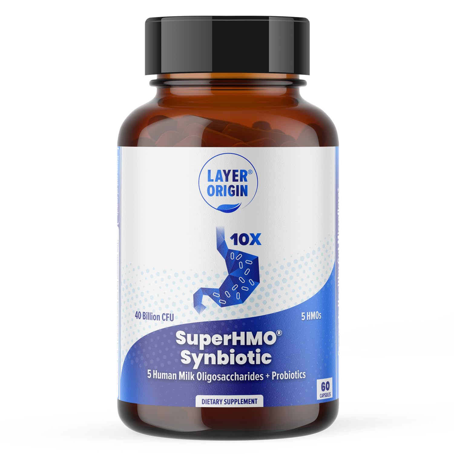 Layer Origin SuperHMO bottle and packaging