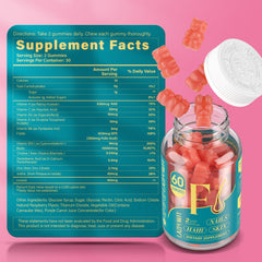 Adult hands holding Lazpowfi Biotin Gummies bottle