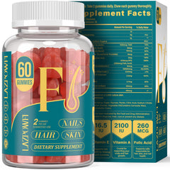 Lazpowfi Biotin Gummies bottle front label