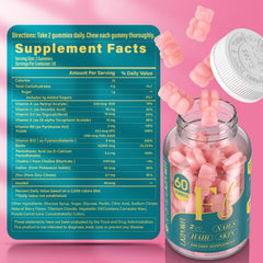 Gummies on colorful background with raspberry accents