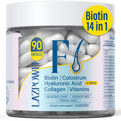 Lazpowfi Hair Skin and Nails Vitamins bottle on white background