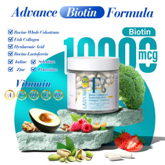 Supplement facts panel showing collagen, hyaluronic acid, vitamins