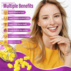 Ingredients panel highlighting Myo-Inositol, D-Chiro-Inositol, and Omega-3