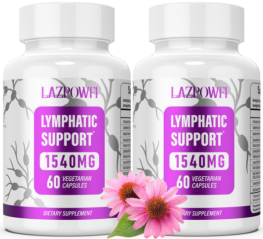 Lazpowfi lymphatic drainage supplement bottle for convenient daily wellness support