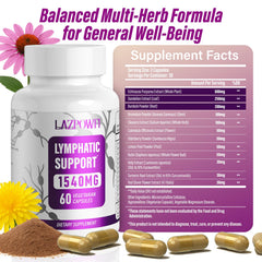 Lazpowfi Lymphatic Drainage capsules on palm, easy to swallow.