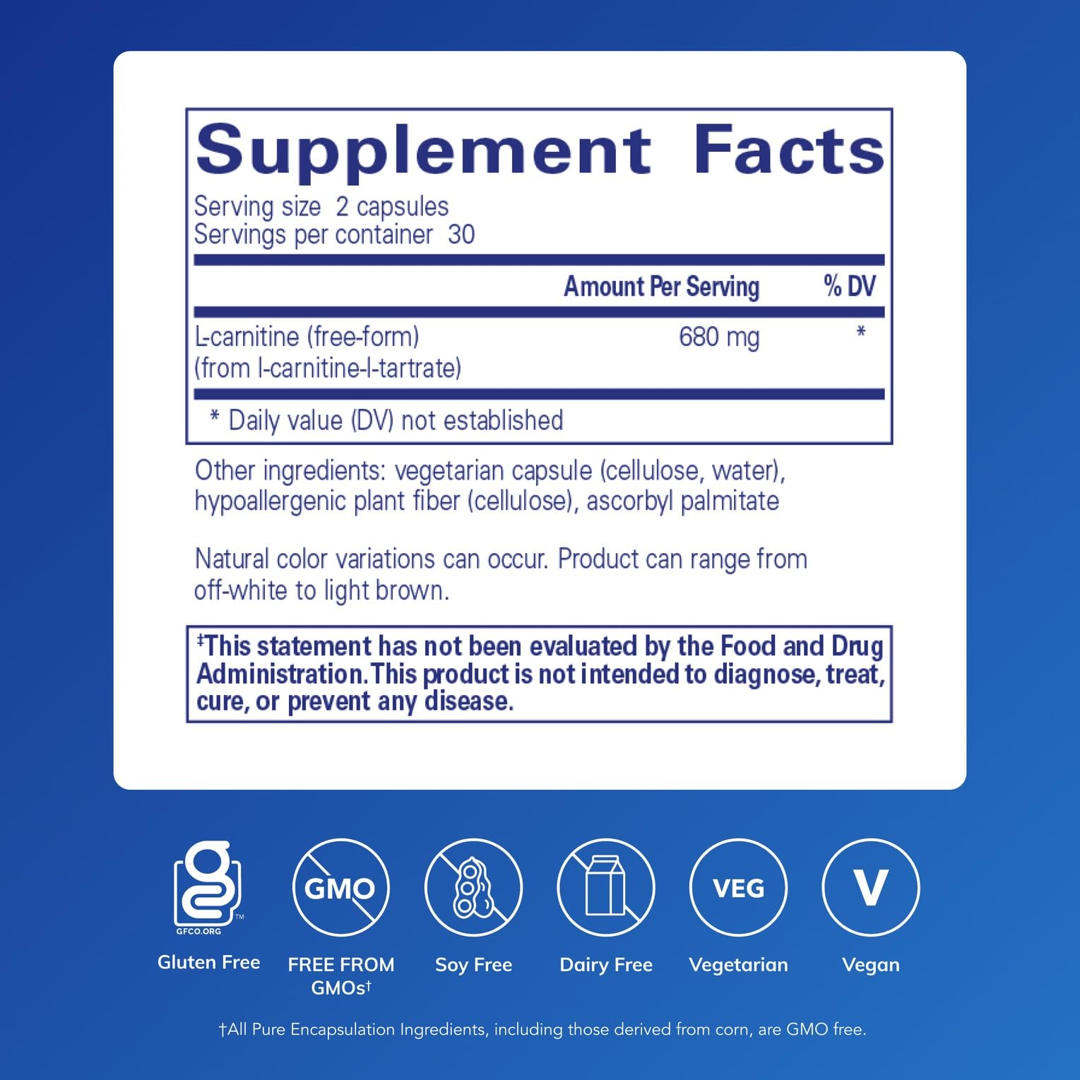 Close-up of L-Carnitine capsules