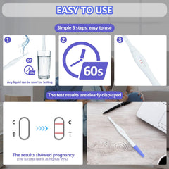 Close-up of LE TOOTER fake pregnancy test strips showing positive result