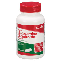 Leader Advanced Glucosamine Chondroitin Plus MSM bottle and caplets - front view