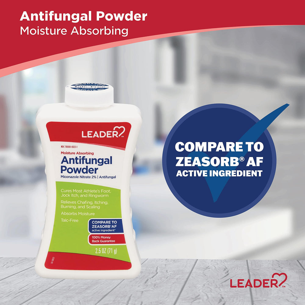Leader AF Powder absorption close-up showing quick moisture uptake.