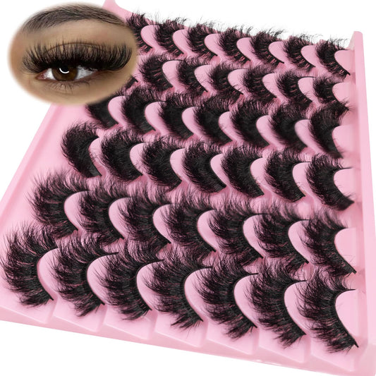 Leafmoon wispy mink lashes cat-eye look front view for natural drama