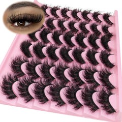 Leafmoon wispy mink lashes cat-eye look front view for natural drama