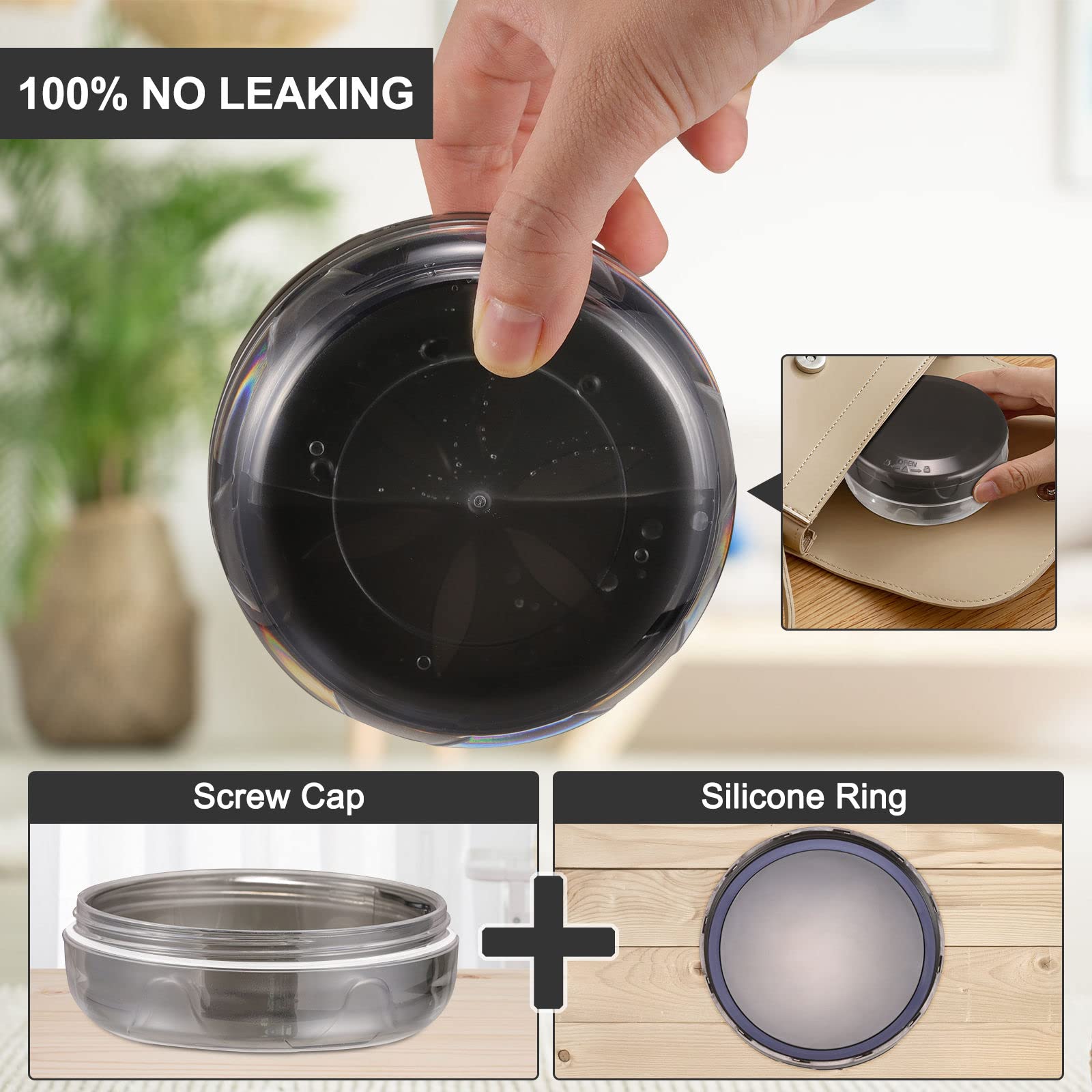 Leak-proof screw-cap with silicone seal