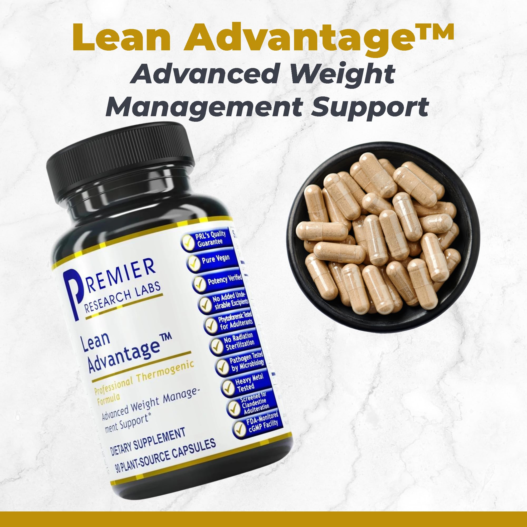Lean Advantage bottle highlighting full-spectrum metabolism support blend