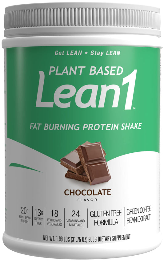 Lean1 Chocolate Flavor Plant-Based Meal Replacement 15-Serving Tub – front