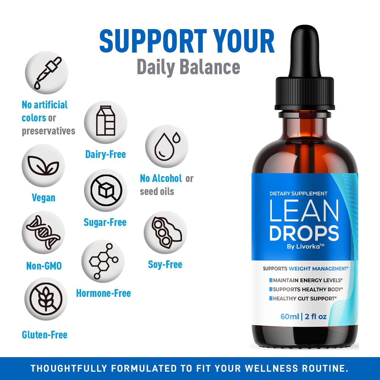 Lean Drops Support Formula bottle