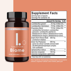 Graphic of Biome 9 probiotic strains and Greenselect Phytosome