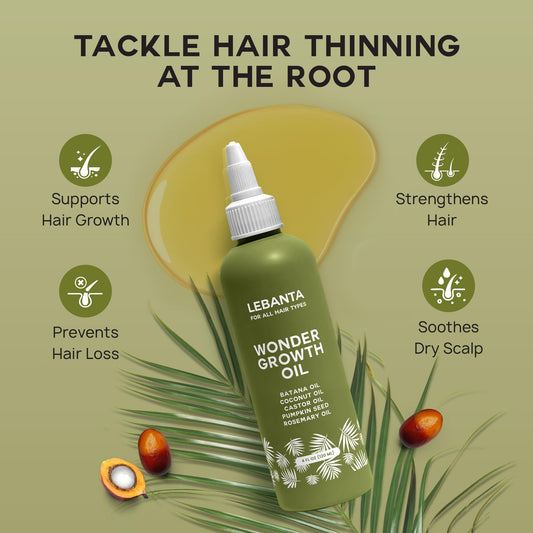 Dropper applying Batana hair growth serum to scalp