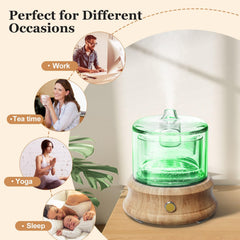Lecdura glass diffuser showing 80ML capacity and safe operation