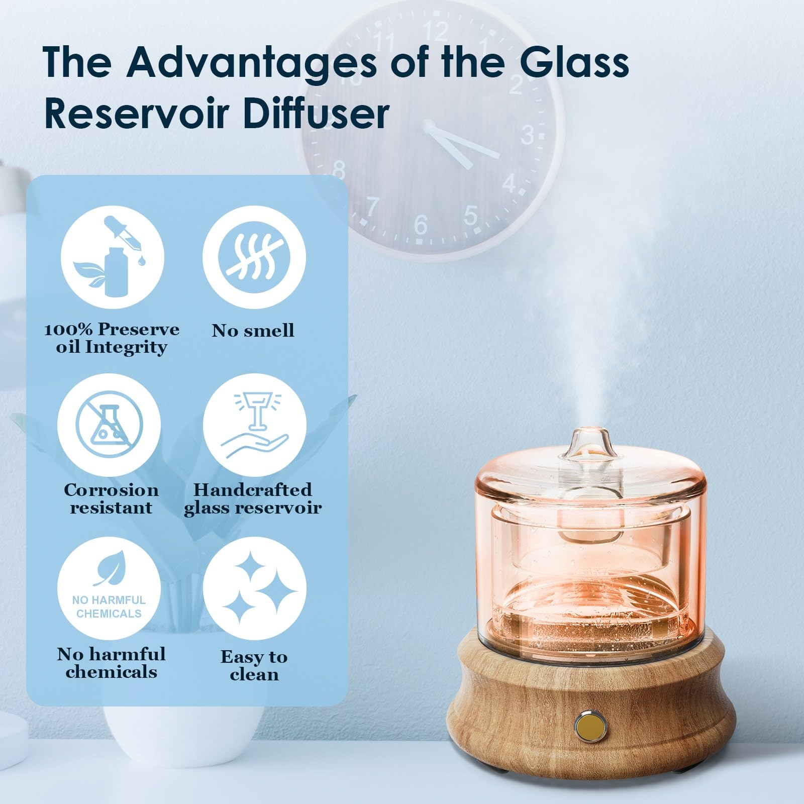 Ultrasonic mist emission from Lecdura diffuser