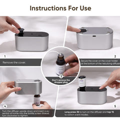 Portable cordless diffuser in a bedroom/desk setup
