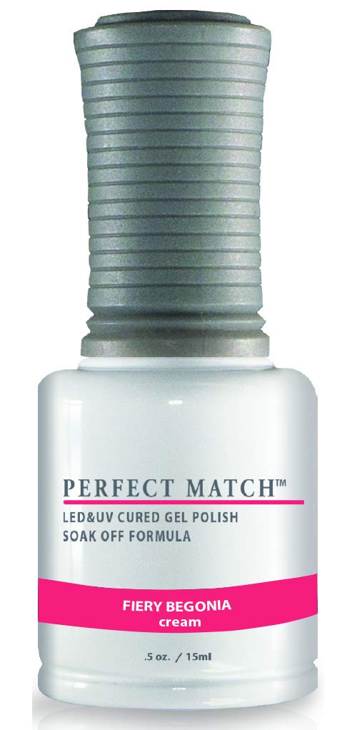 LeChat Perfect Match Gel Polish Fiery Begonia bottle showing rich color and glossy finish