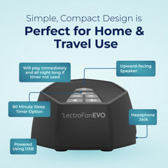 LectroFan EVO sleep timer feature supports energy-efficient bedtime routines