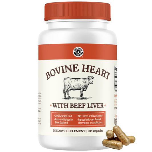 Left Coast Beef Heart and Liver supplement capsules – 180 count