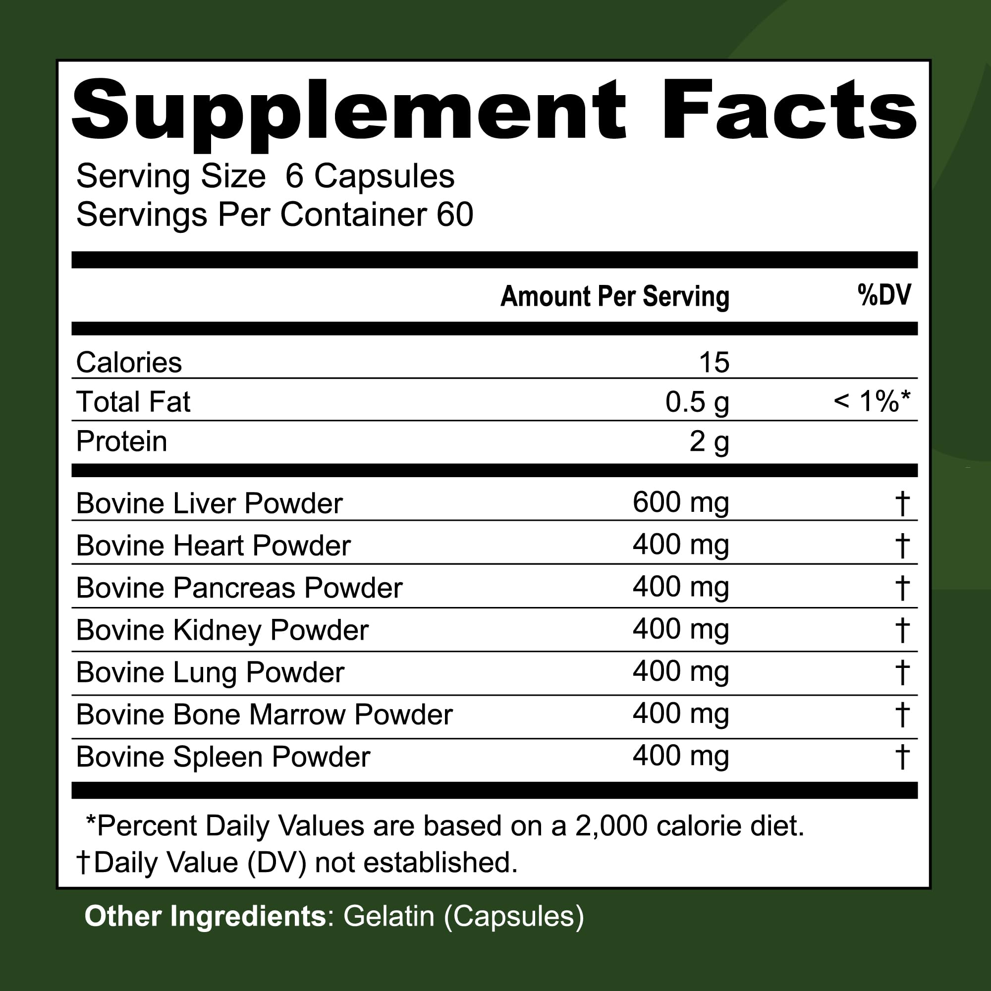 Capsules of Left Coast Performance beef organs designed for daily carnivore supplementation