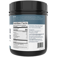 Left Coast Performance MCT Oil Powder scoop highlights easy serving for smoothies