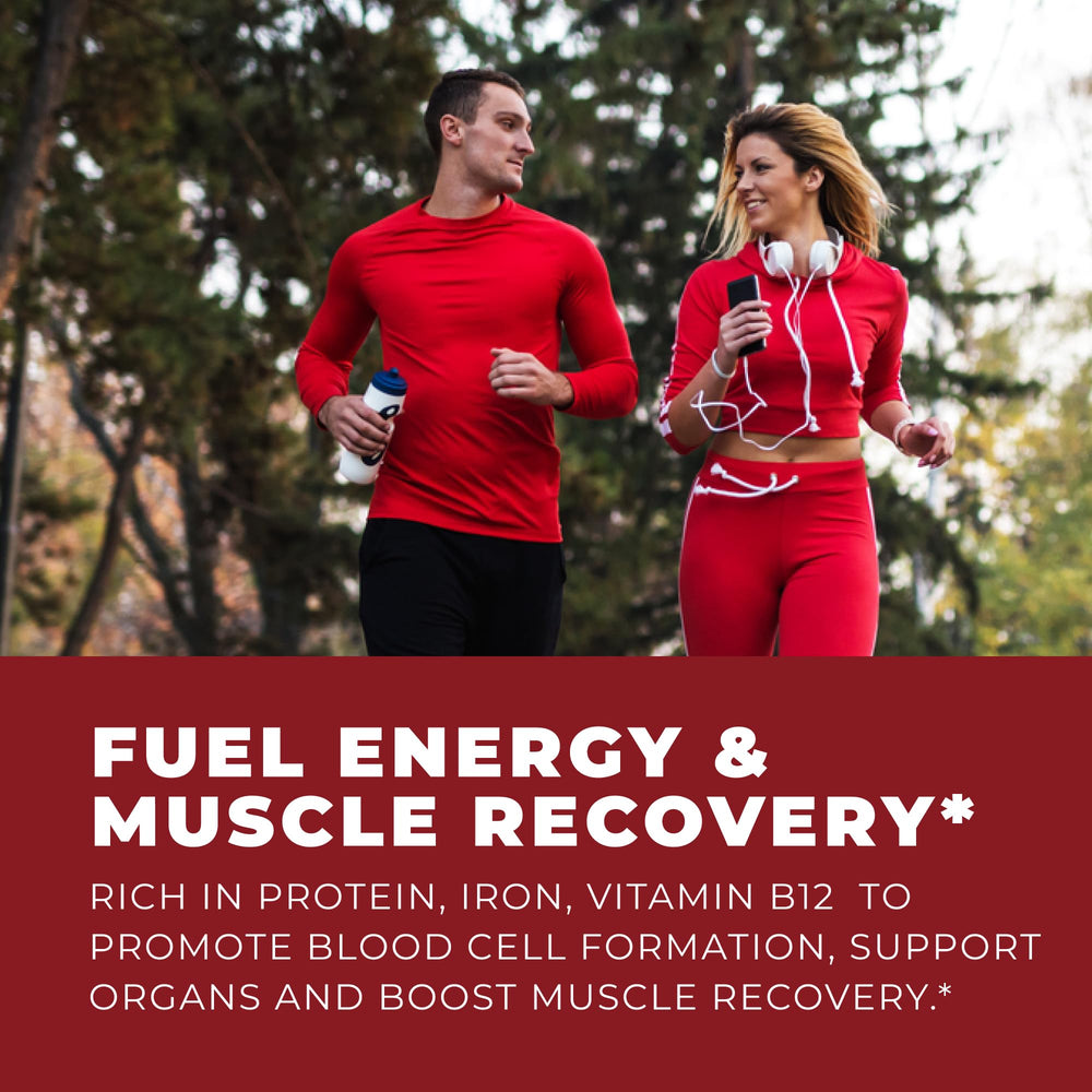 Non-GMO grass-fed bovine blood and liver capsules