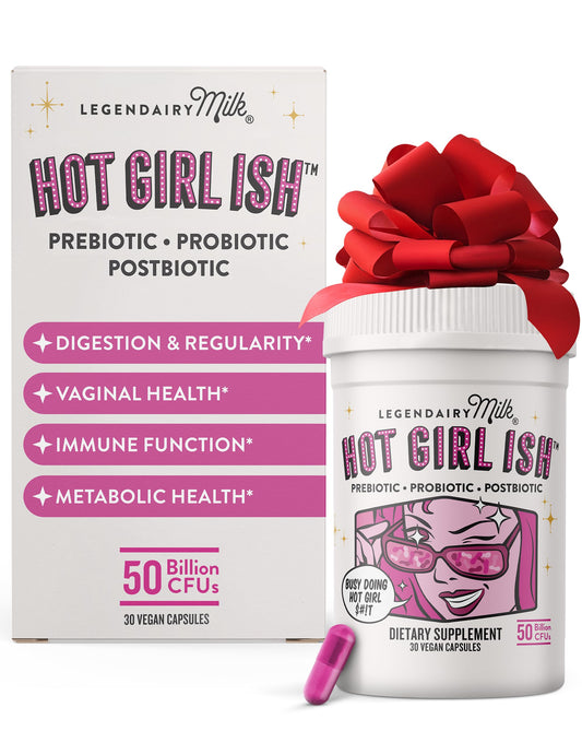 Hot Girl Ish probiotic bottle displaying 50B CFU