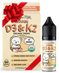 Front view of Legendairy Milk Baby Vitamin D3 K2 Drops bottle with label
