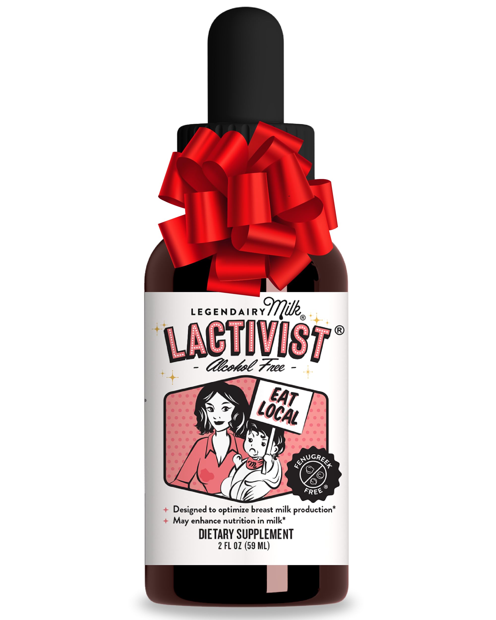 Bottle of Legendairy Milk Lactivist Drops on a clean background
