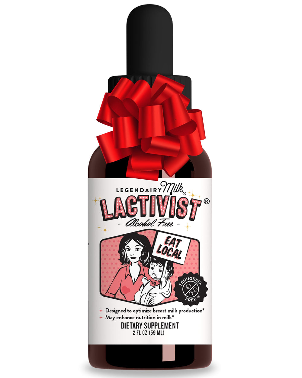 Bottle of Legendairy Milk Lactivist Drops on a clean background