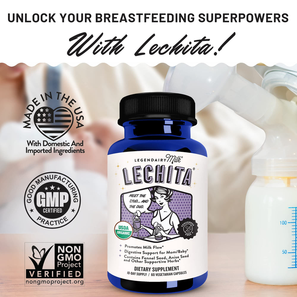 Close-up of Lechita packaging showing organic ingredients