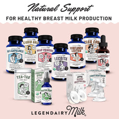 Lifestyle image: mother breastfeeding with Lechita product