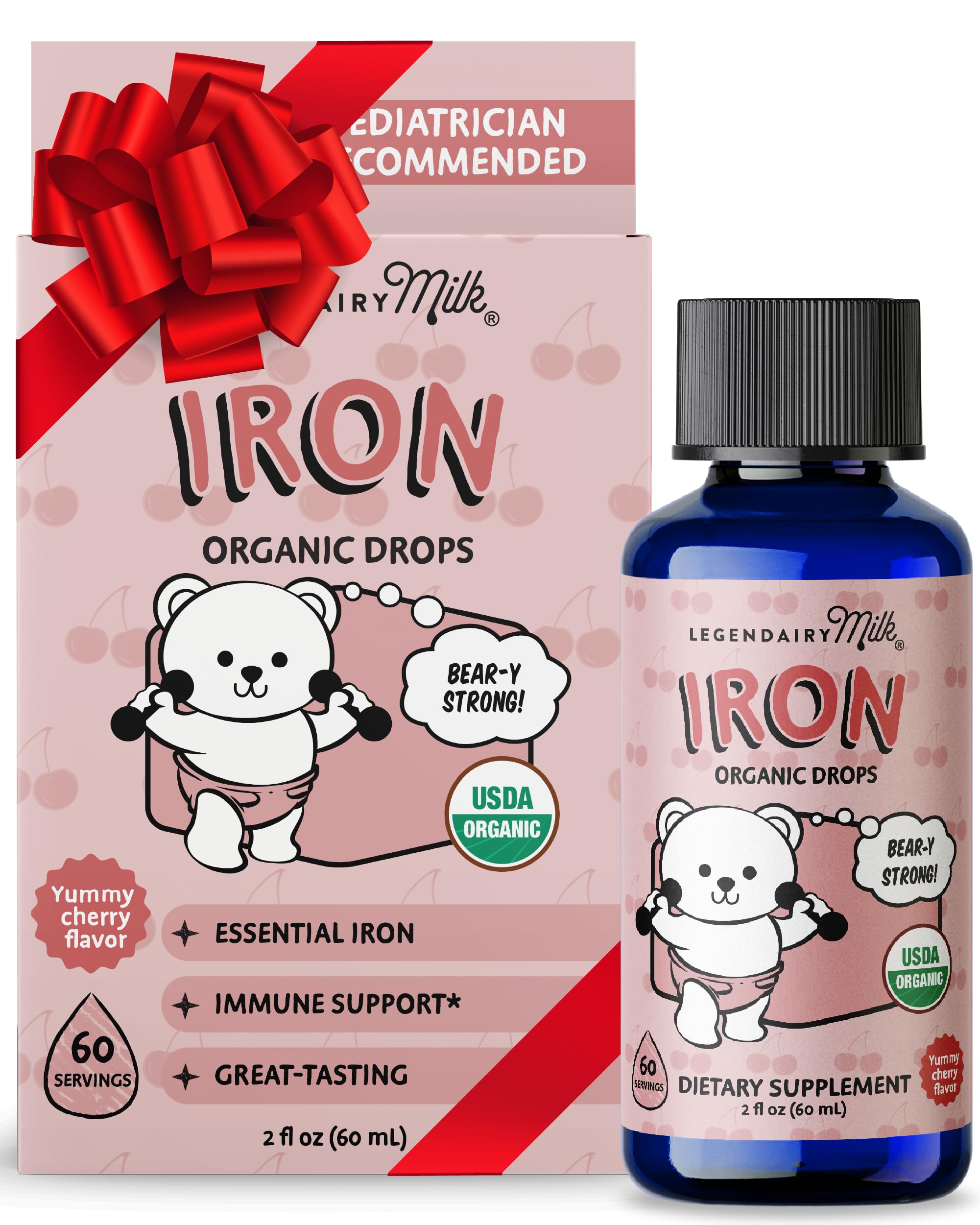 Legendairy Milk Organic Liquid Iron for Kids bottle with 60 servings