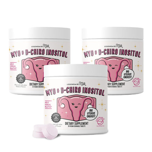 Legendairy Milk Pure Inositol Chewable Tablets bottle and packaging